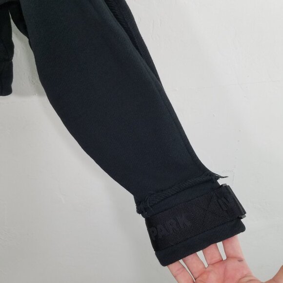 IVY PARK Cropped Sweatshirt Black Long Sleeve Top Size M - Picture 3 of 9